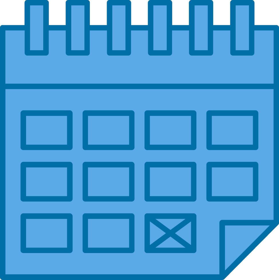 Date Filled Blue  Icon vector