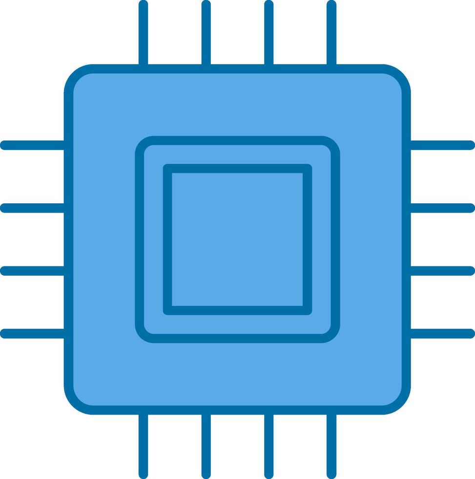 Circuit Board Filled Blue  Icon vector