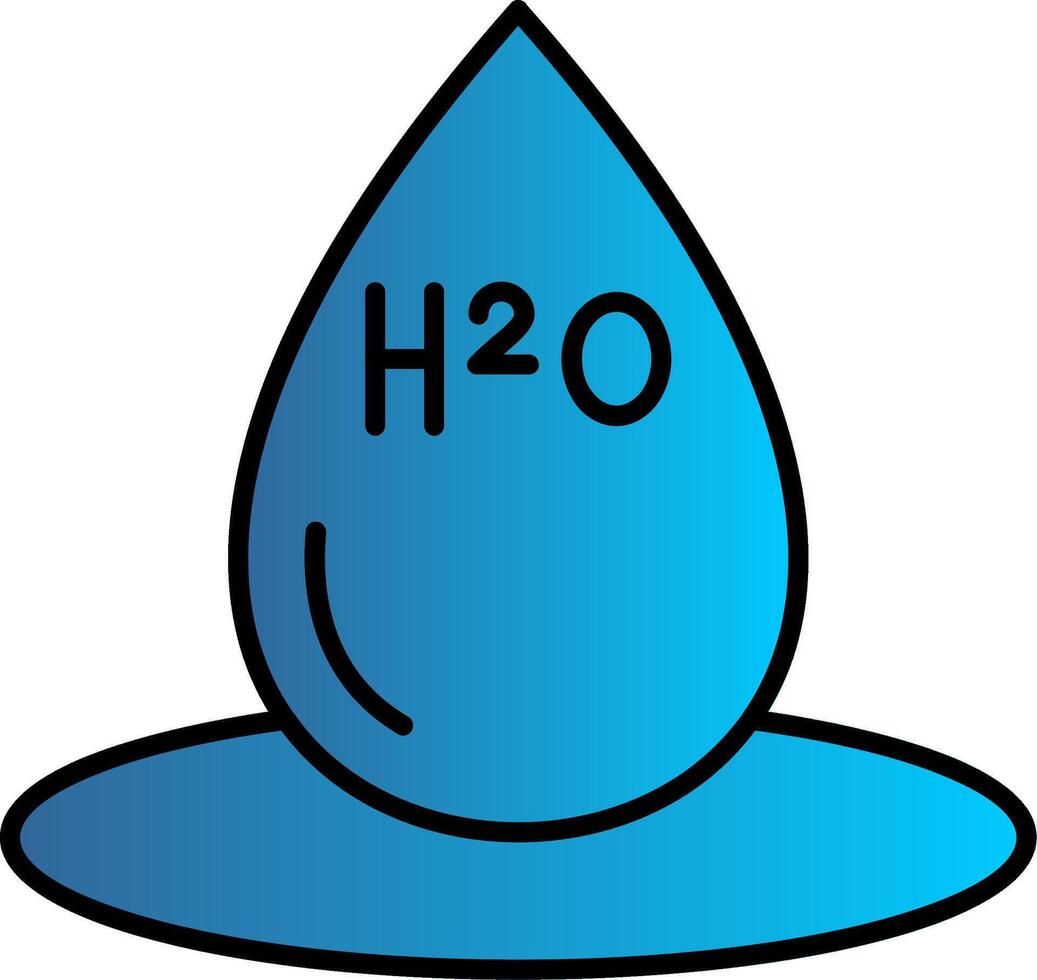 H2O línea lleno degradado icono vector