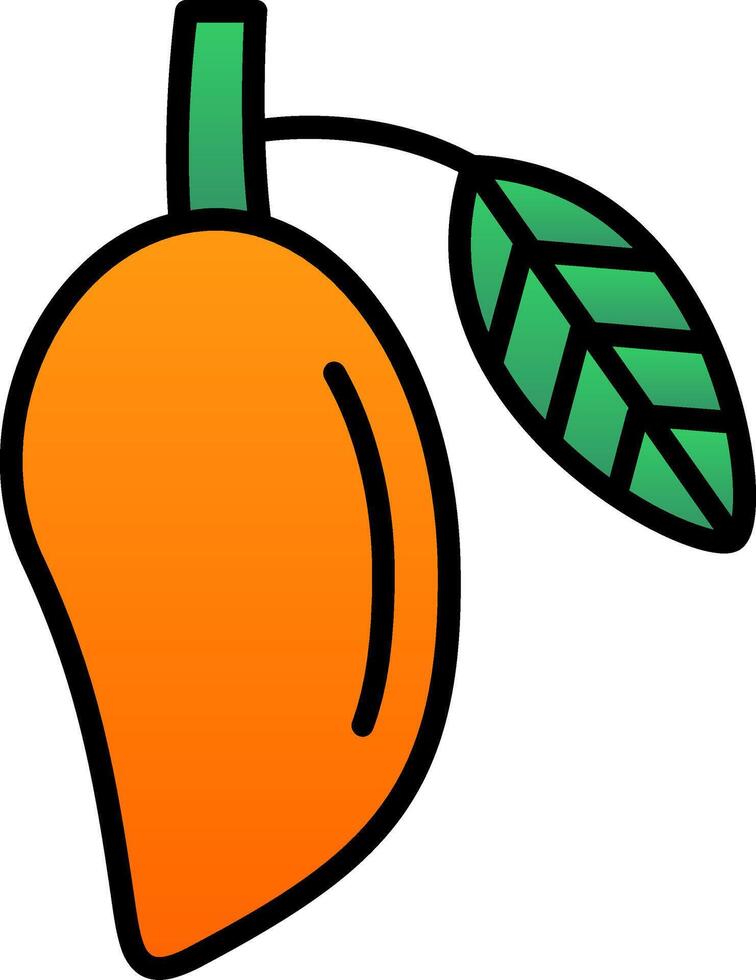 mango línea lleno degradado icono vector