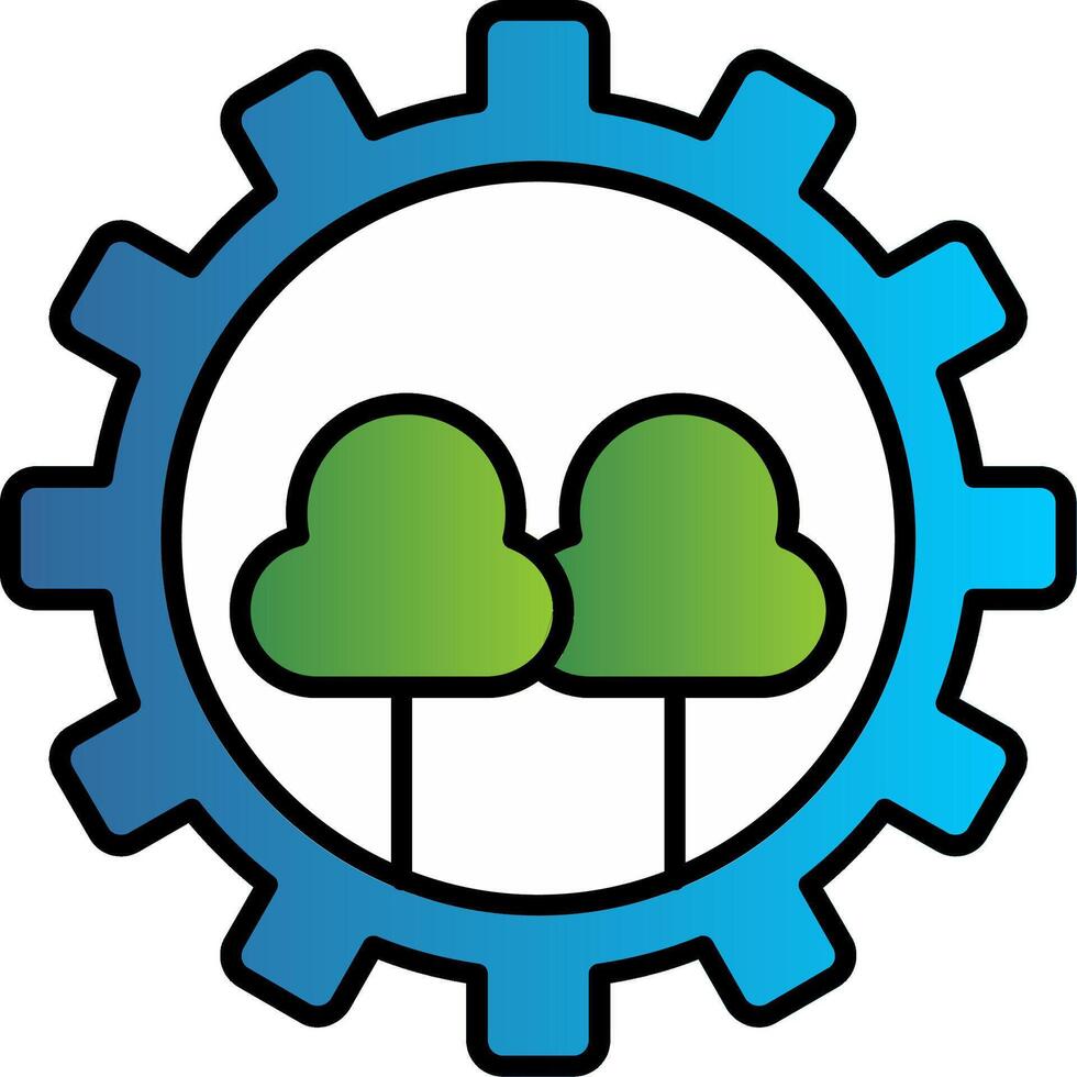 Forest Management Line Filled Gradient  Icon vector