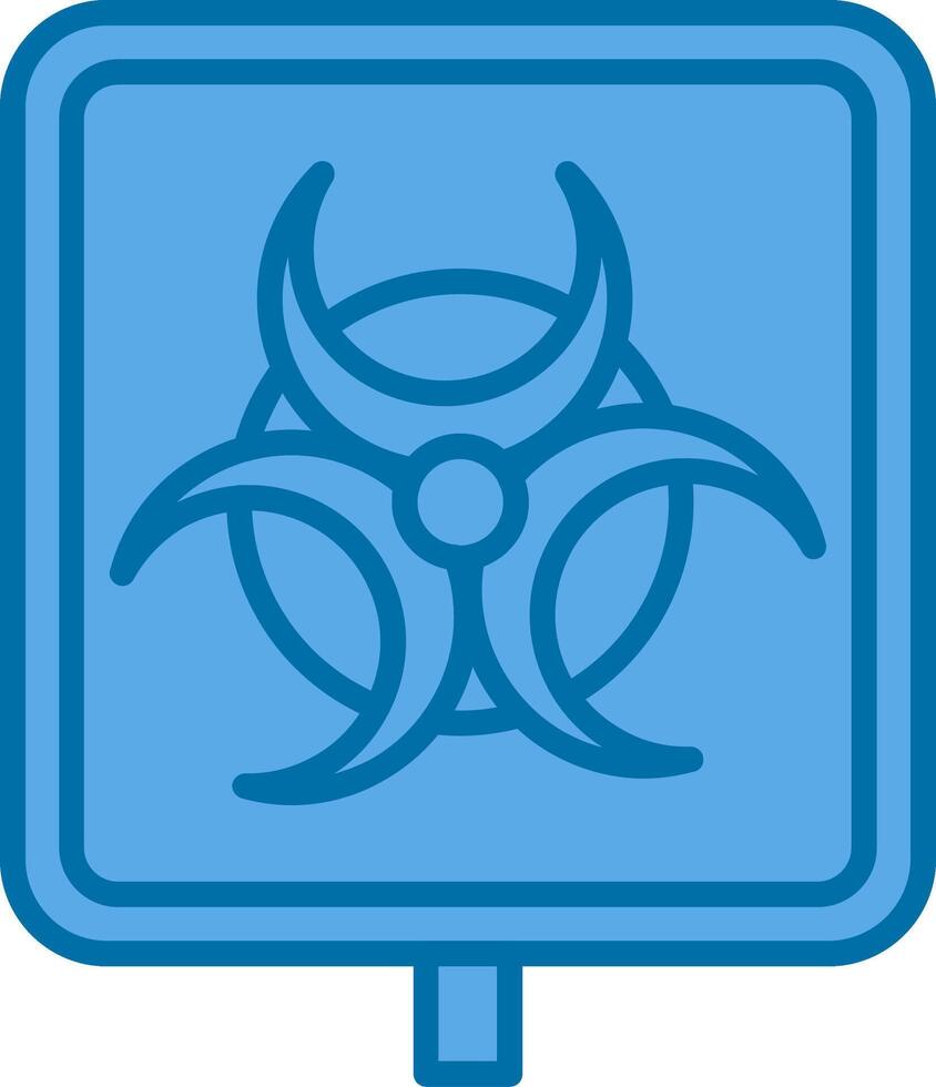 Biohazard Filled Blue  Icon vector