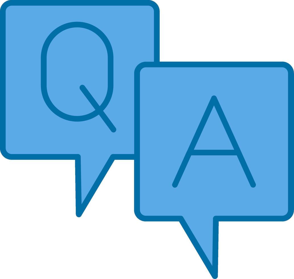 Question And Answer Filled Blue  Icon vector