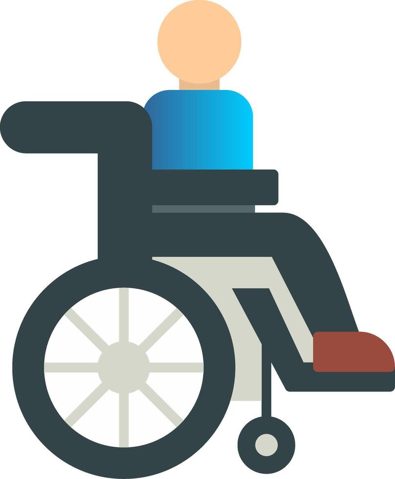 discapacitado persona plano degradado icono vector