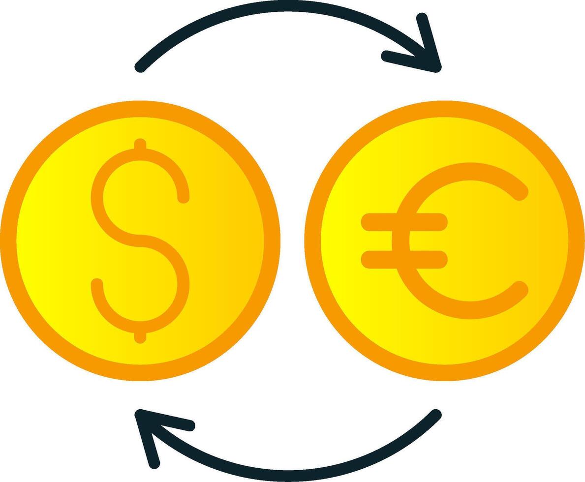 Money Exchange Flat Gradient  Icon vector