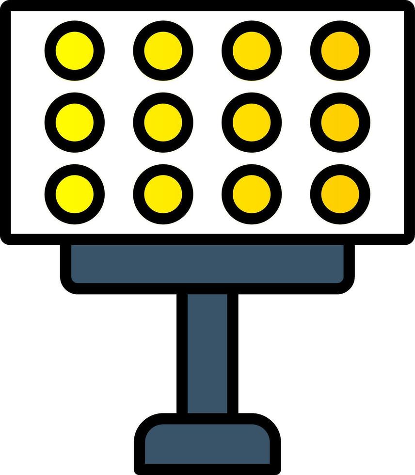Stadium Lights Line Filled Gradient  Icon vector