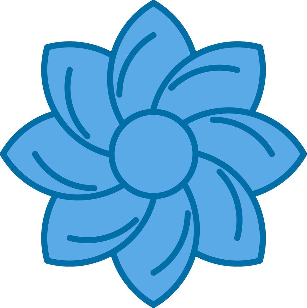 Floral Design Filled Blue  Icon vector