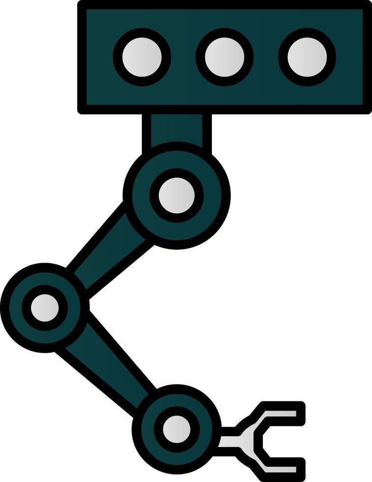 Industrial Robot Line Filled Gradient  Icon vector