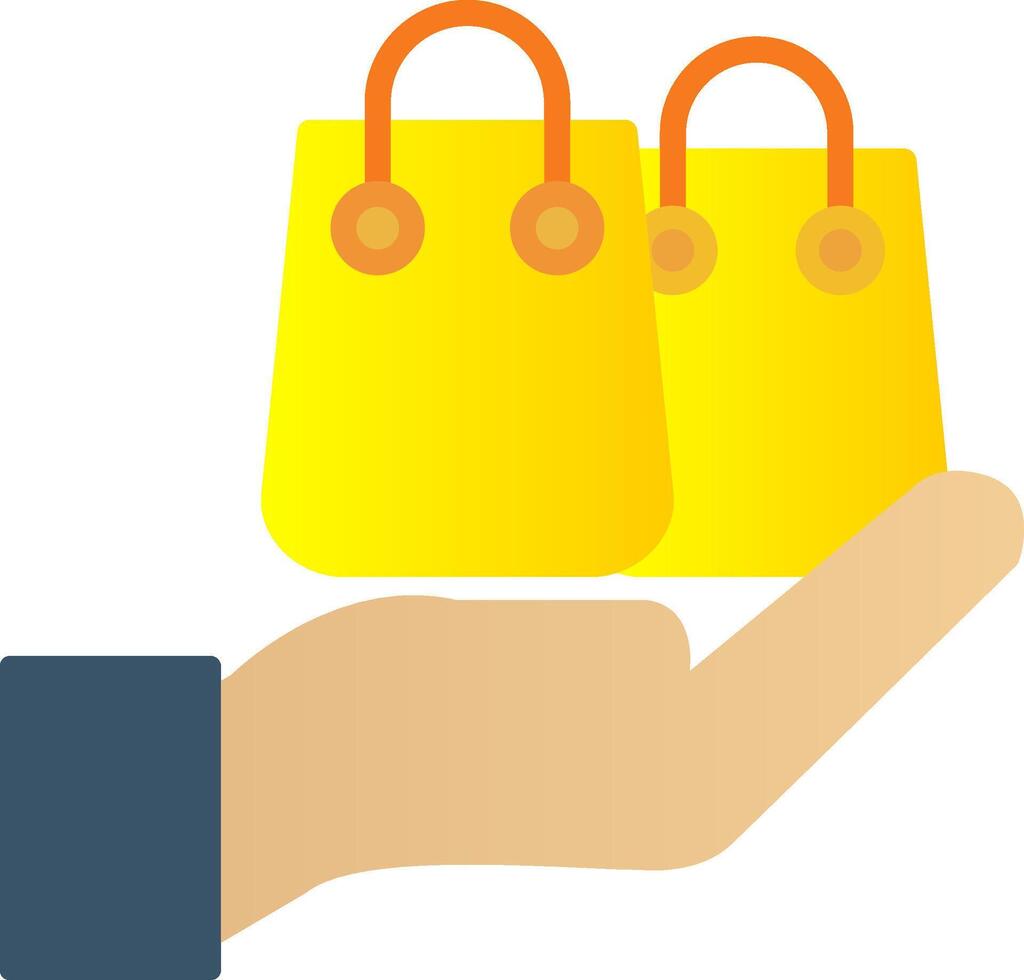 Shopping Bag Flat Gradient  Icon vector