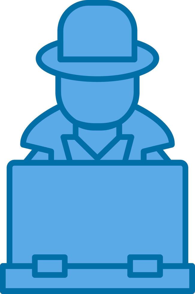 hacker lleno azul icono vector