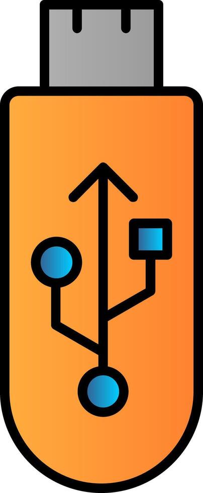 Usb Line Filled Gradient  Icon vector