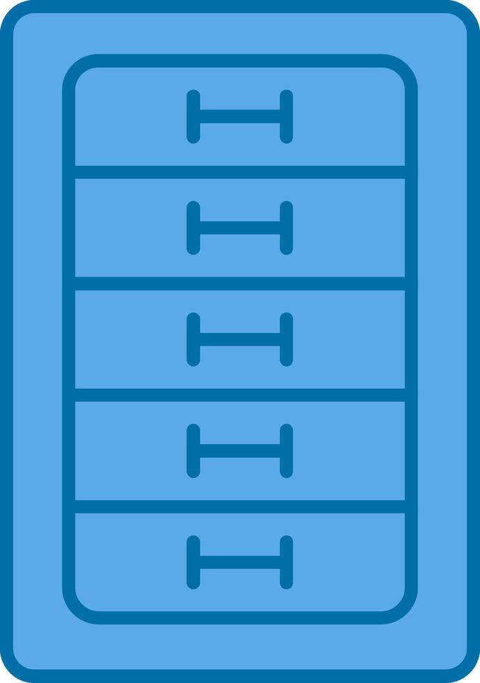 Cabinet Drawer Filled Blue  Icon vector