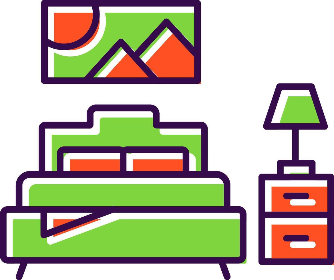 Bedroom Filled  Icon vector