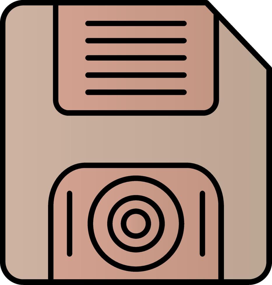 Floppy Disk Line Filled Gradient  Icon vector