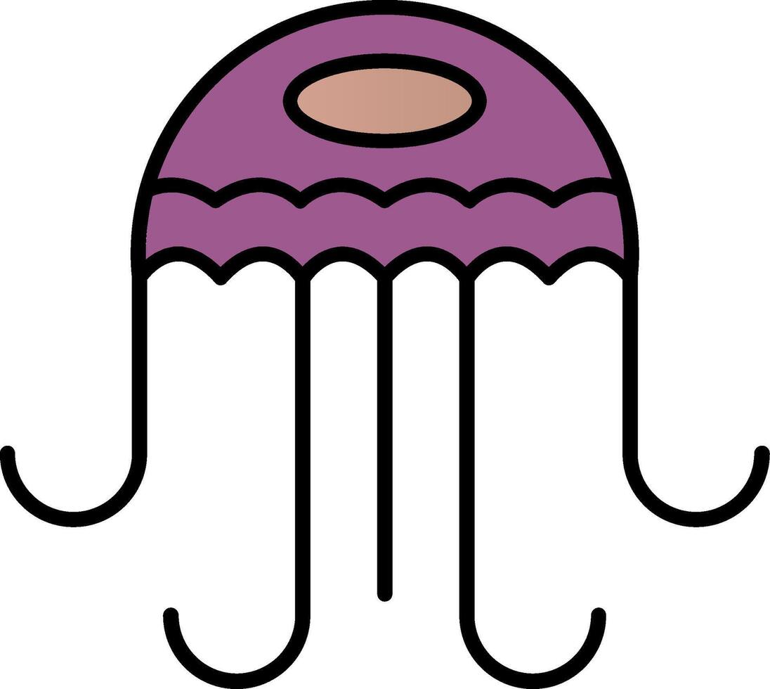 Jellyfish Line Filled Gradient  Icon vector