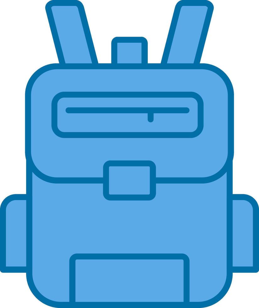 Backpack Filled Blue  Icon vector