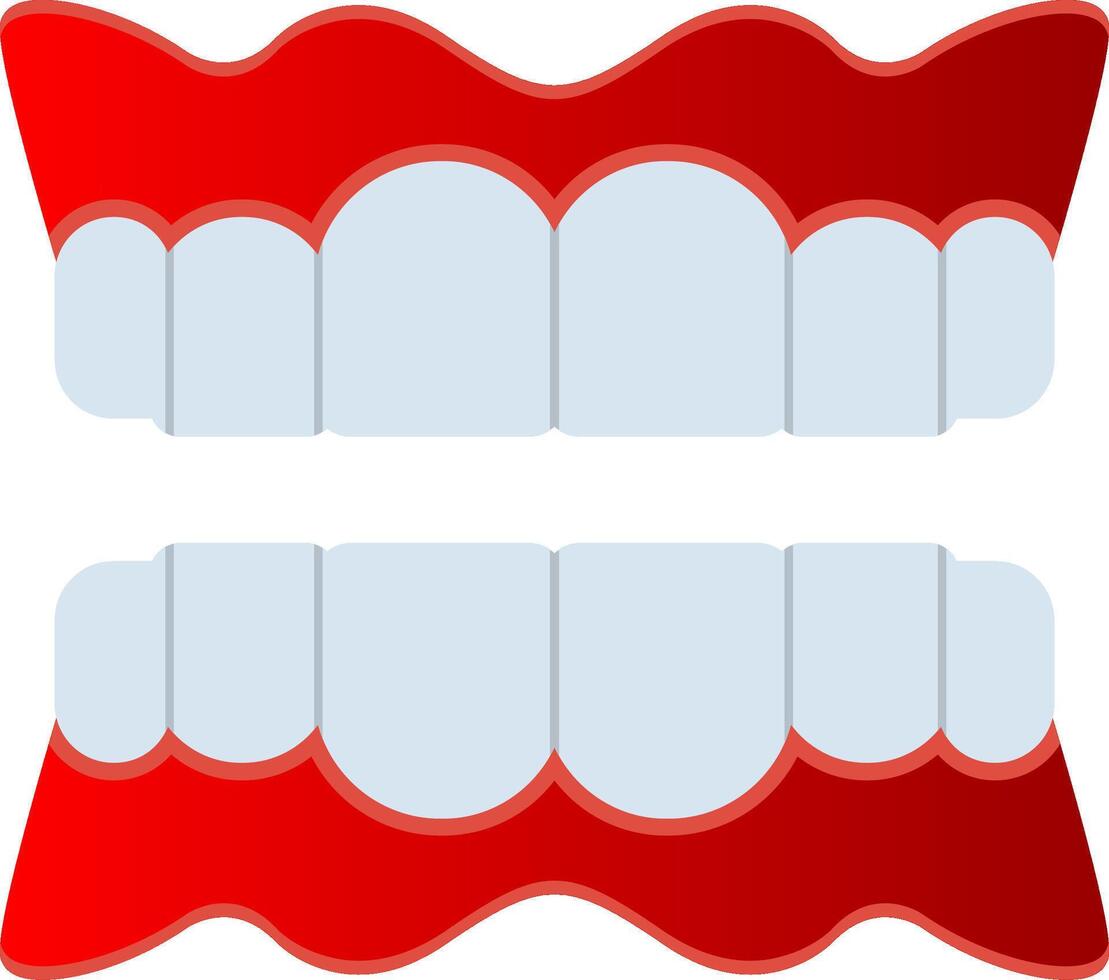 Denture Flat Gradient  Icon vector