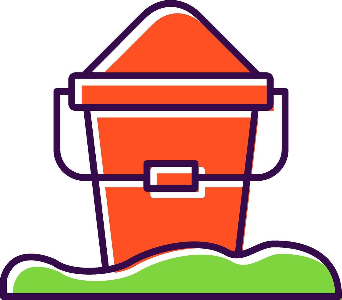 Sand Bucket Filled  Icon vector