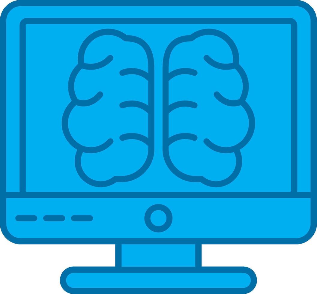 brain Filled Blue  Icon vector