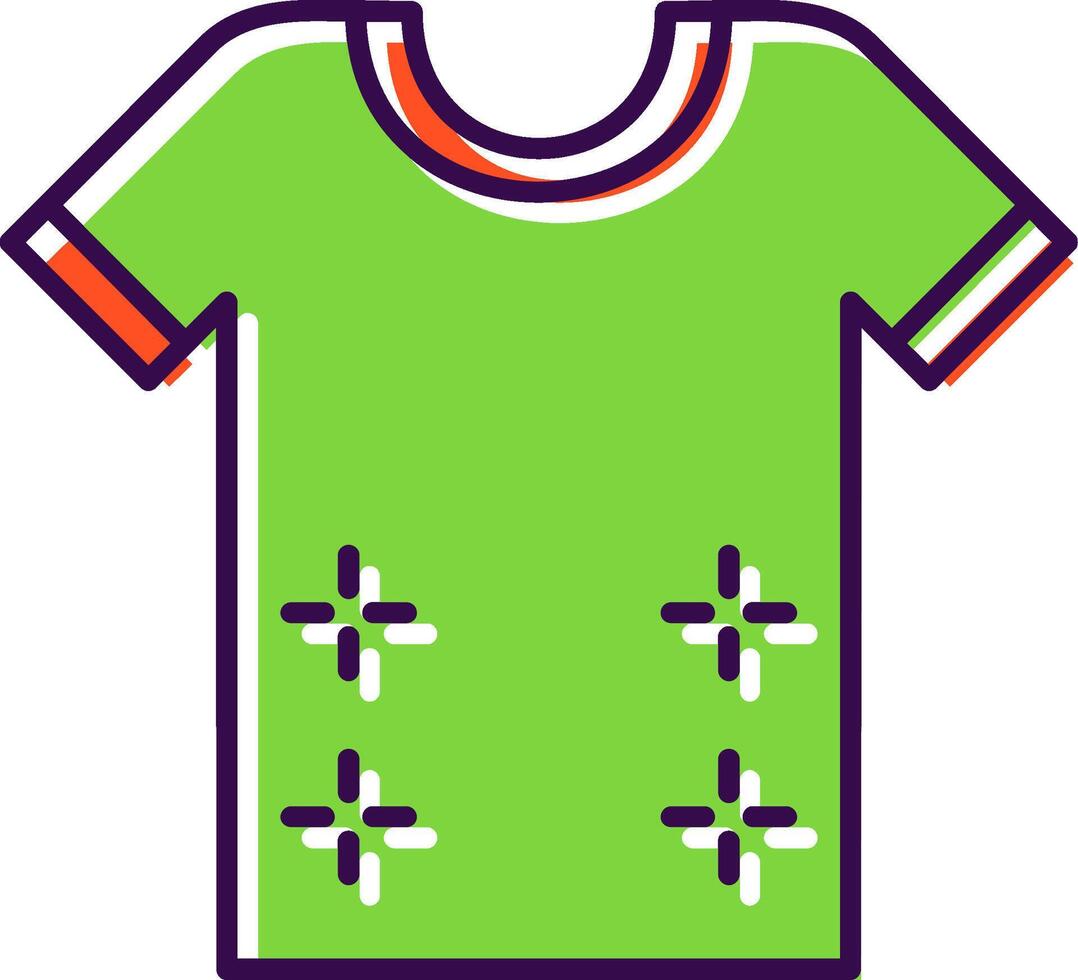 camisa lleno icono vector