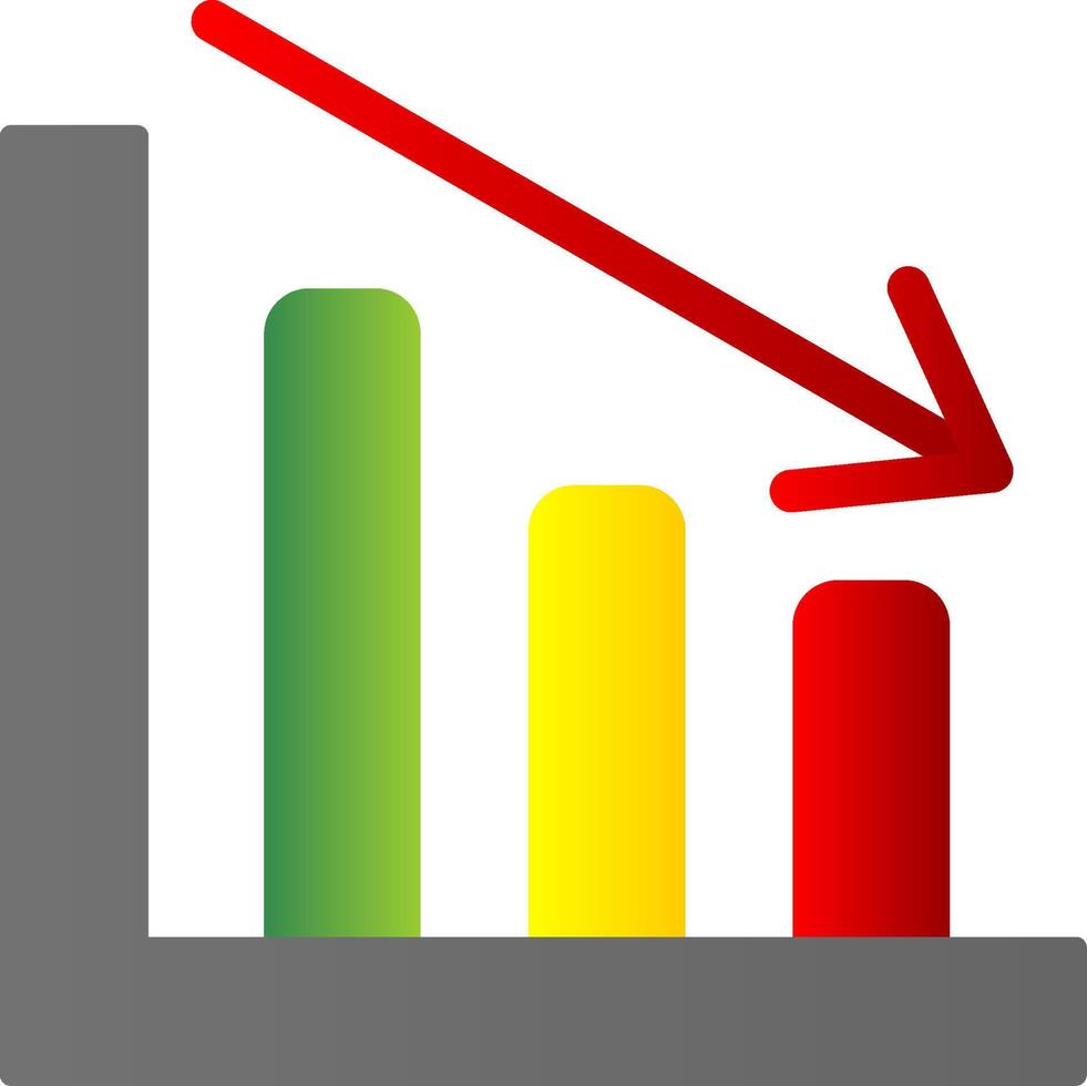 Line chart Flat Gradient  Icon vector