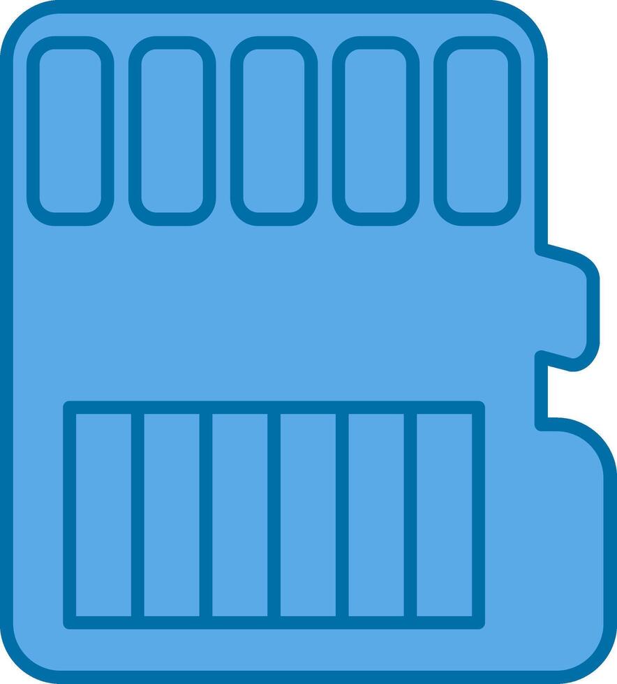 Memory Card Filled Blue  Icon vector