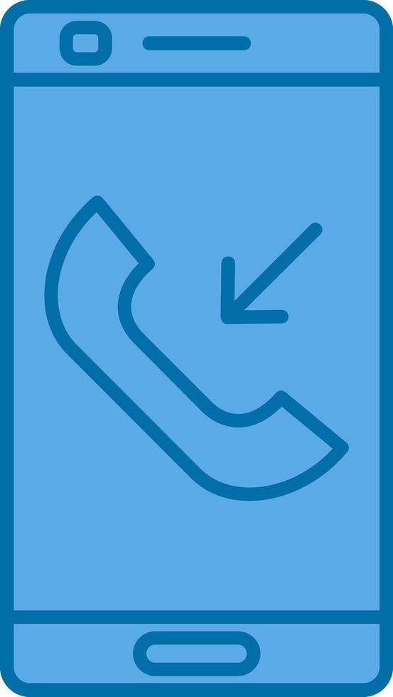 Incoming Call Filled Blue  Icon vector