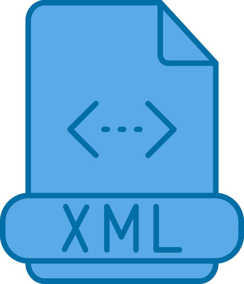 Xml Filled Blue  Icon vector