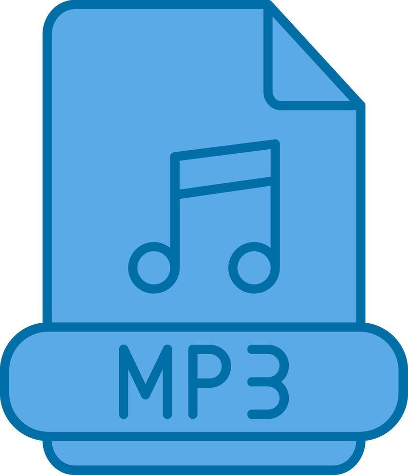 mp3 lleno azul icono vector