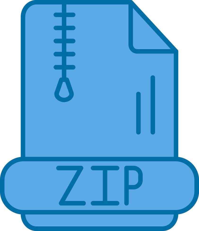 Zip Filled Blue  Icon vector