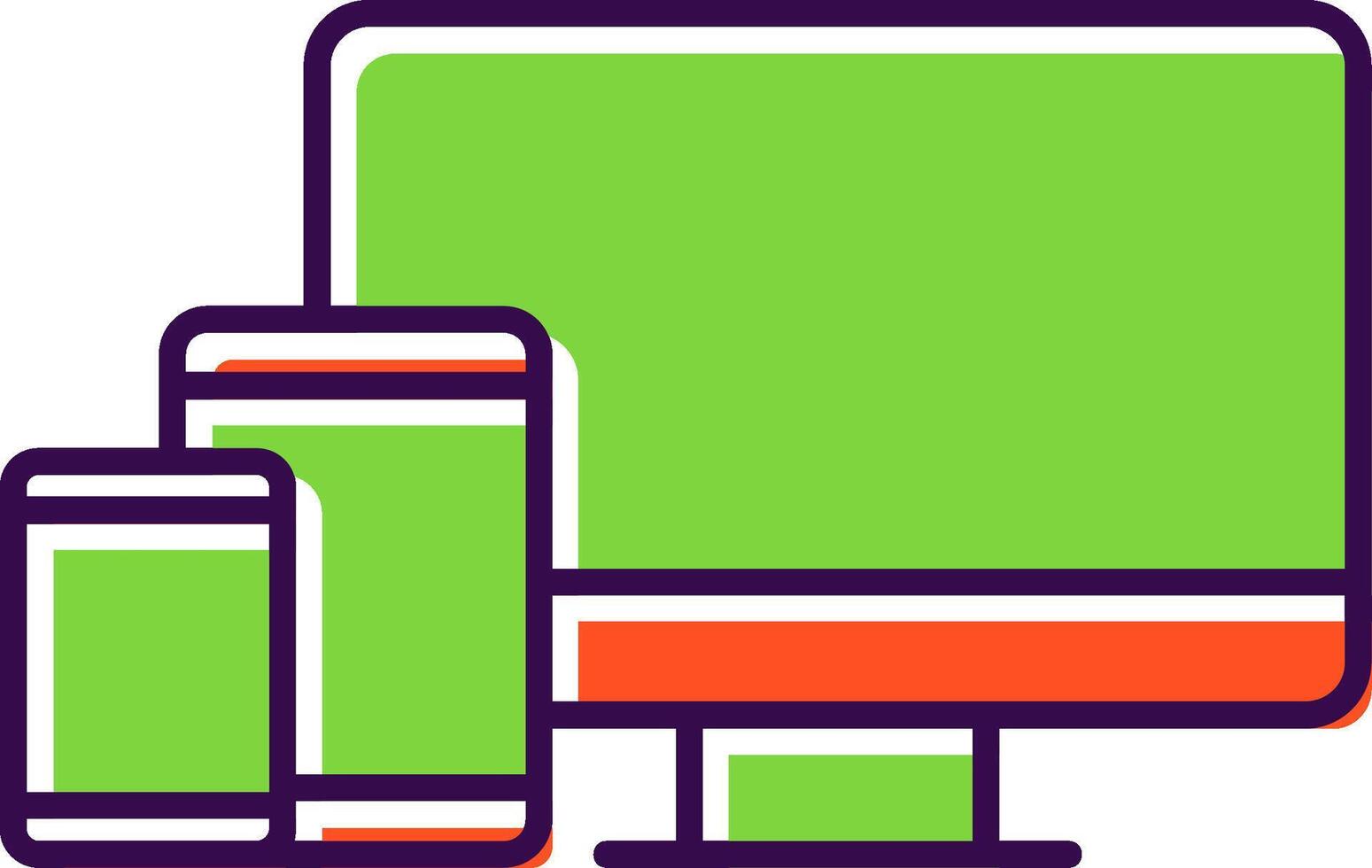 Responsive Design Filled  Icon vector