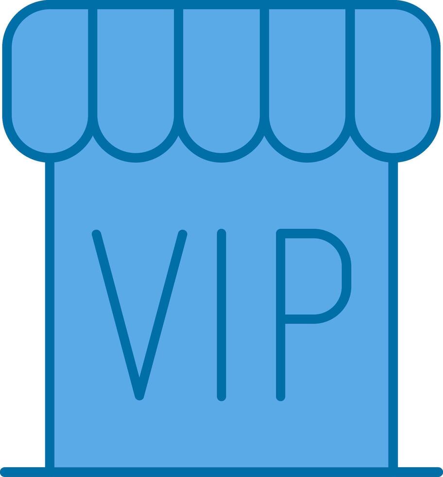 VIP lleno azul icono vector