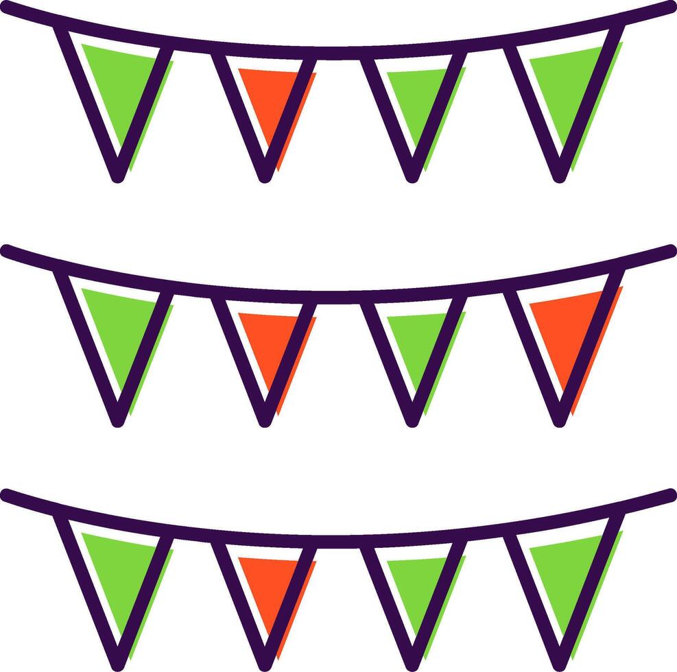 Bunting Filled  Icon vector