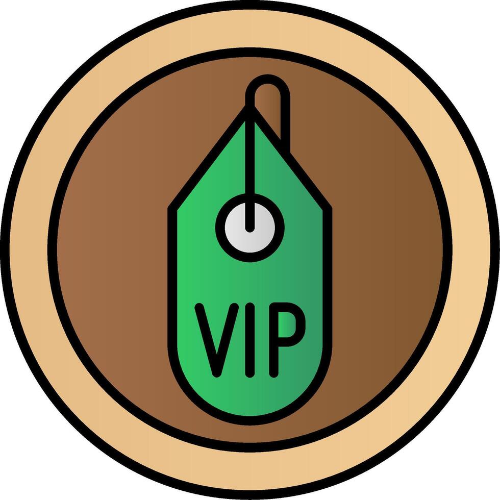 VIP línea lleno degradado icono vector