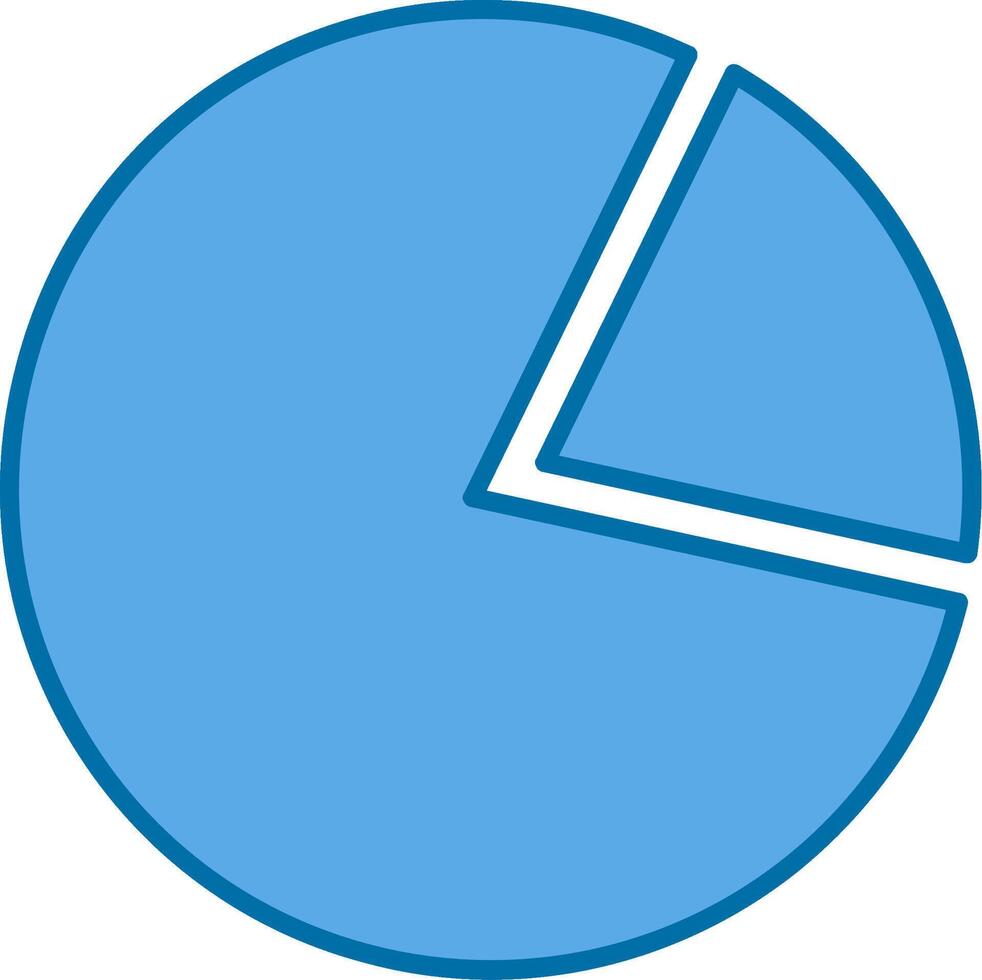 tarta gráfico lleno azul icono vector