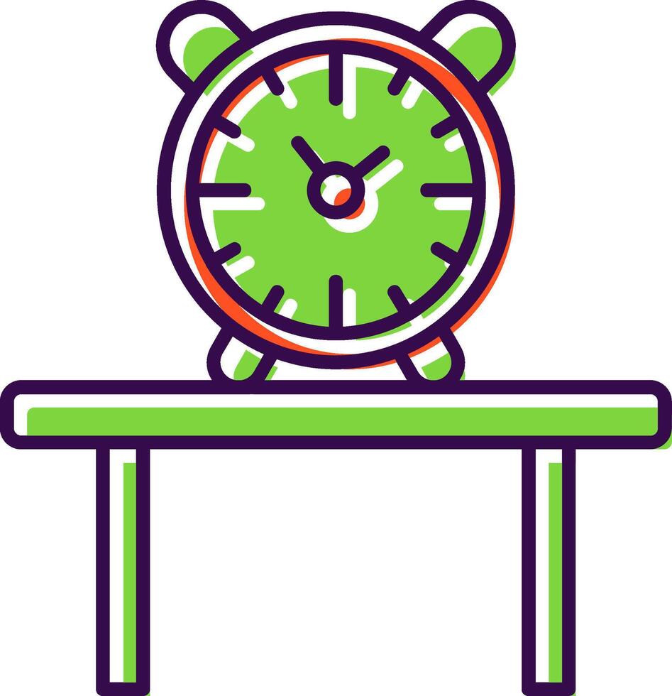 mesa reloj lleno icono vector