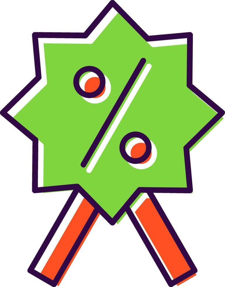 Discount Badge Filled  Icon vector