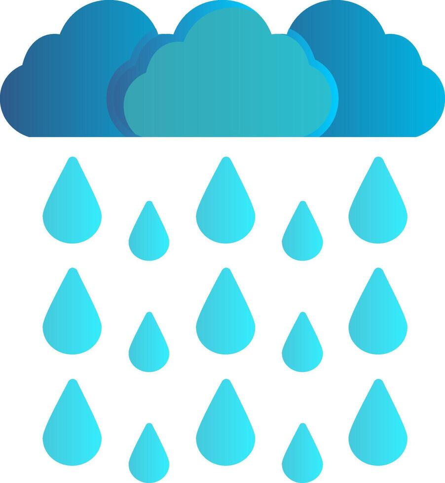 pesado lluvia plano degradado icono vector