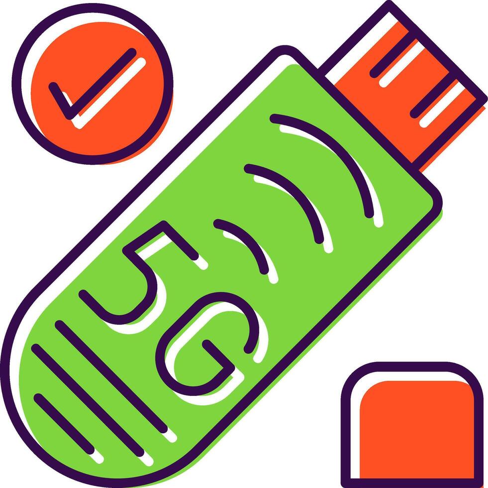 Usb Stick Filled  Icon vector