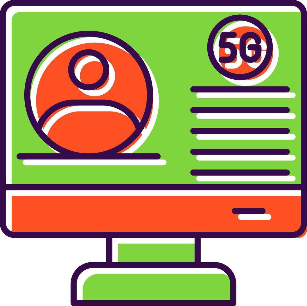 Video Conference Filled  Icon vector