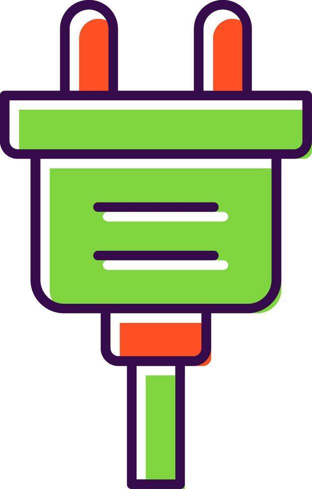 Plug Filled  Icon vector