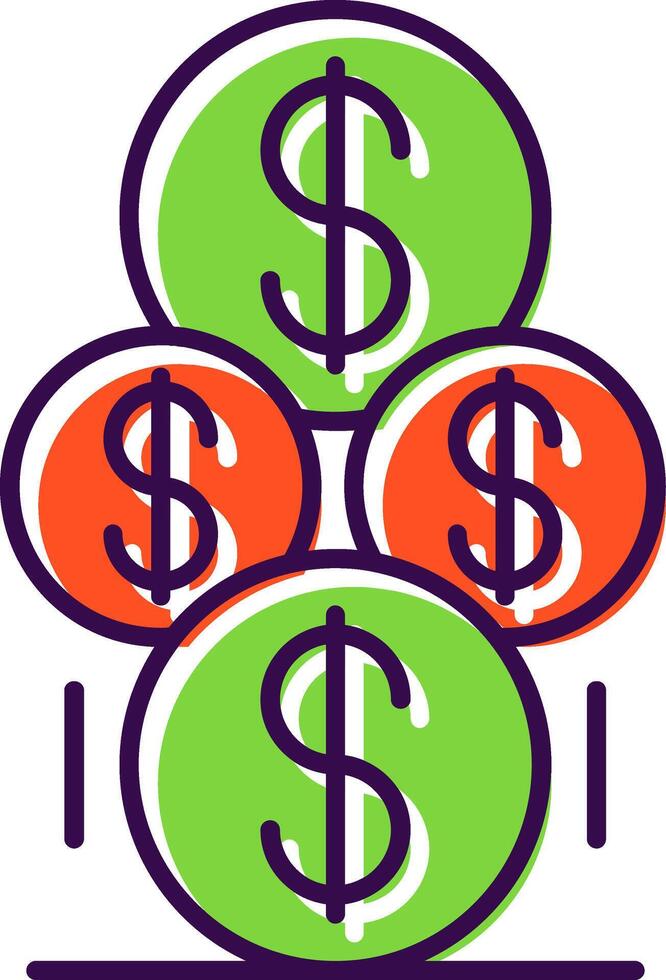 Coins Filled  Icon vector