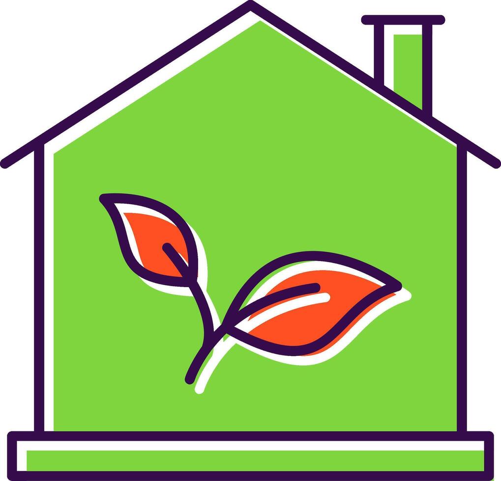 eco casa lleno icono vector