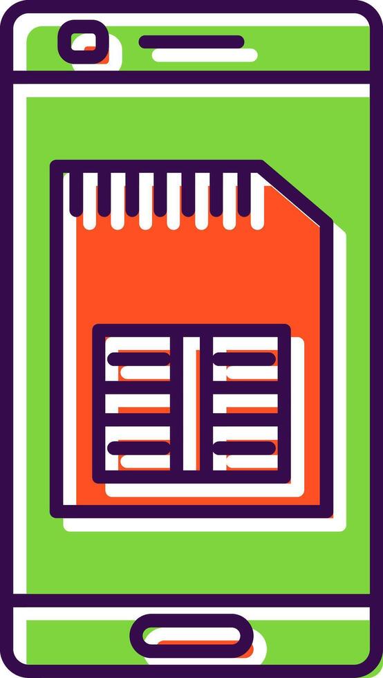 Phone Sim Card Filled  Icon vector