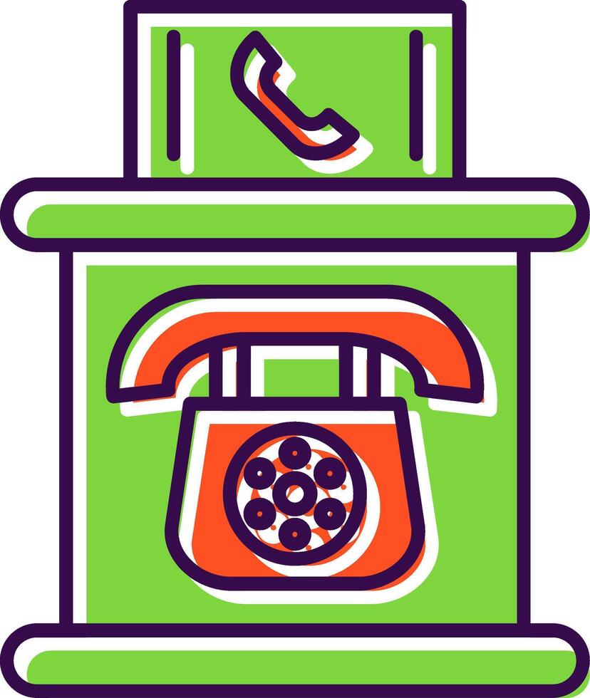 teléfono cabina lleno icono vector