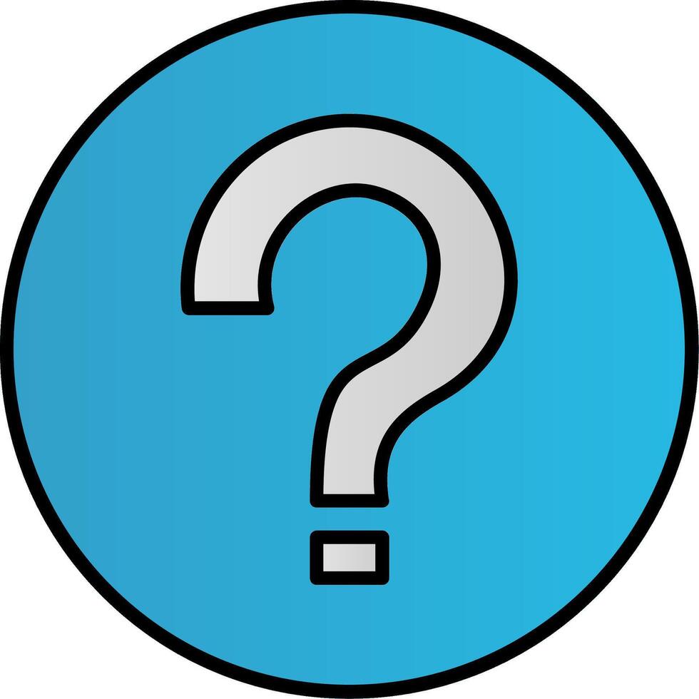 Question Line Filled Gradient  Icon vector