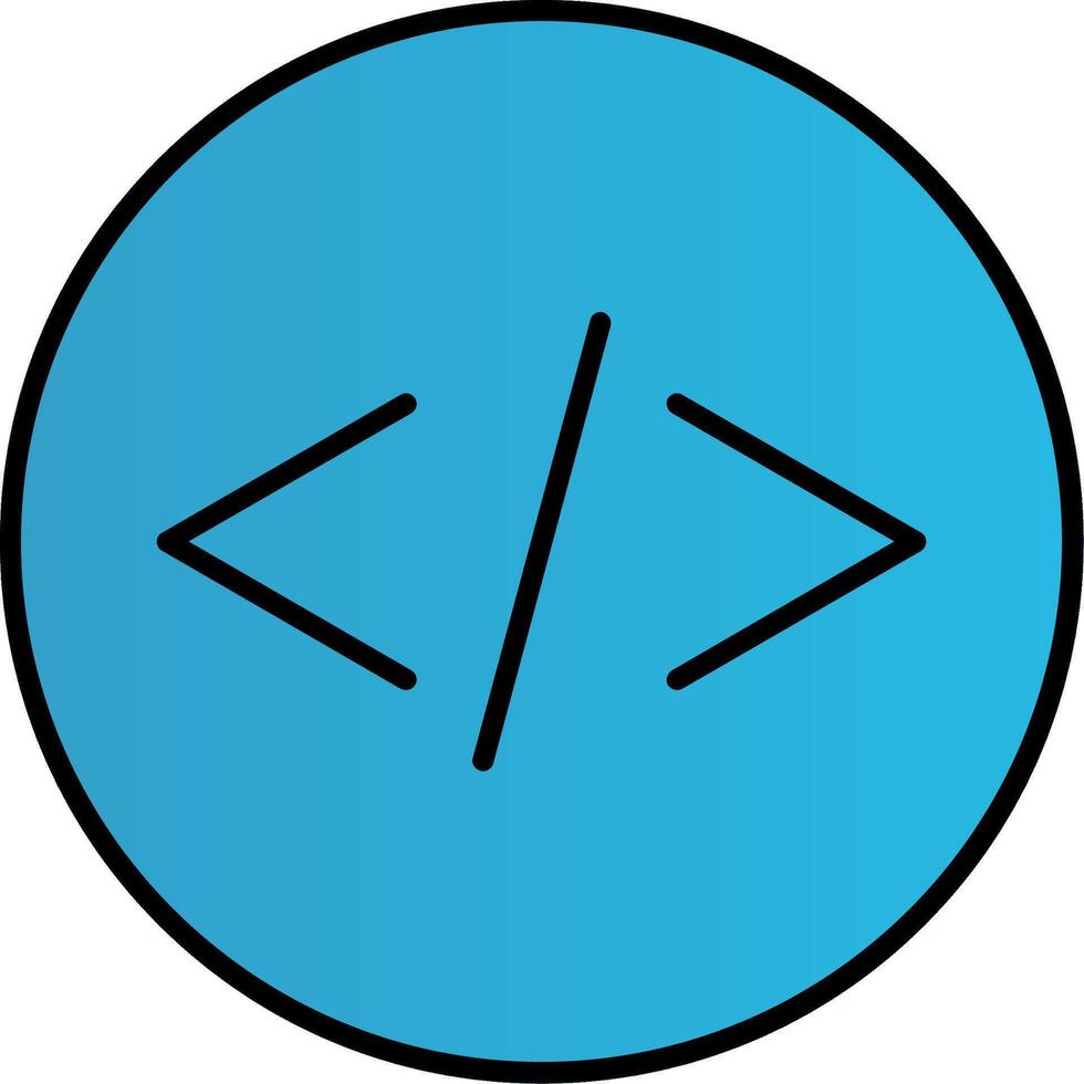 Coding Line Filled Gradient  Icon vector