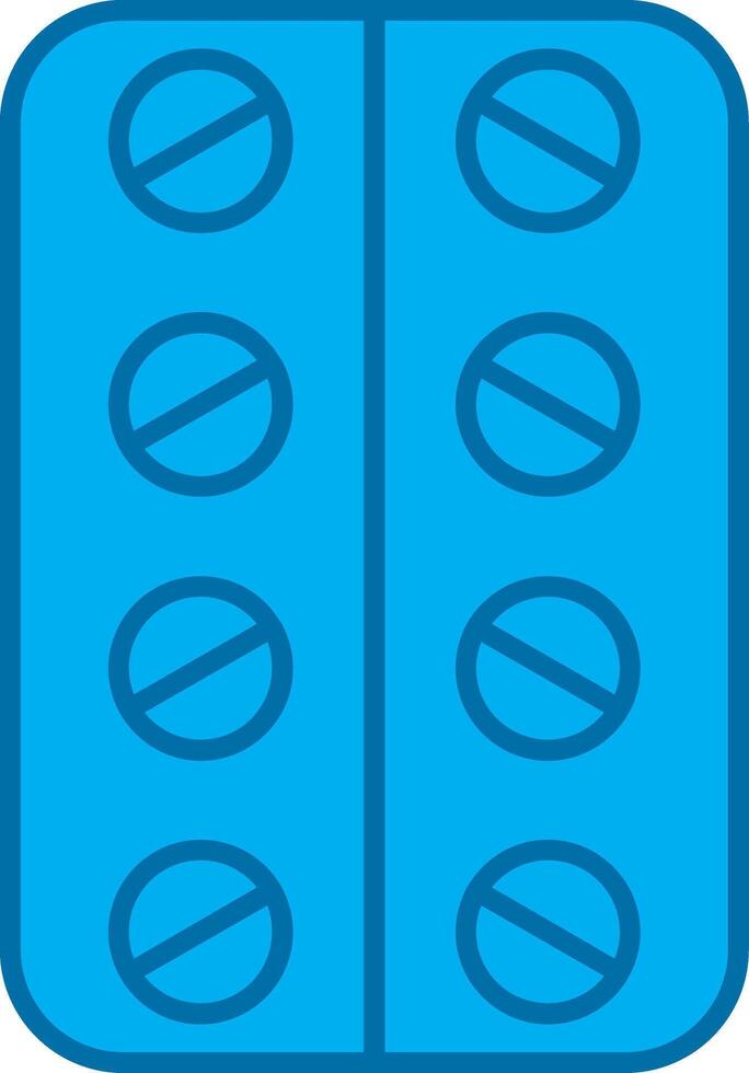 Pill Filled Blue  Icon vector