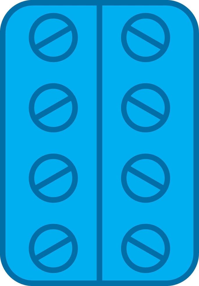 Pill Filled Blue  Icon vector