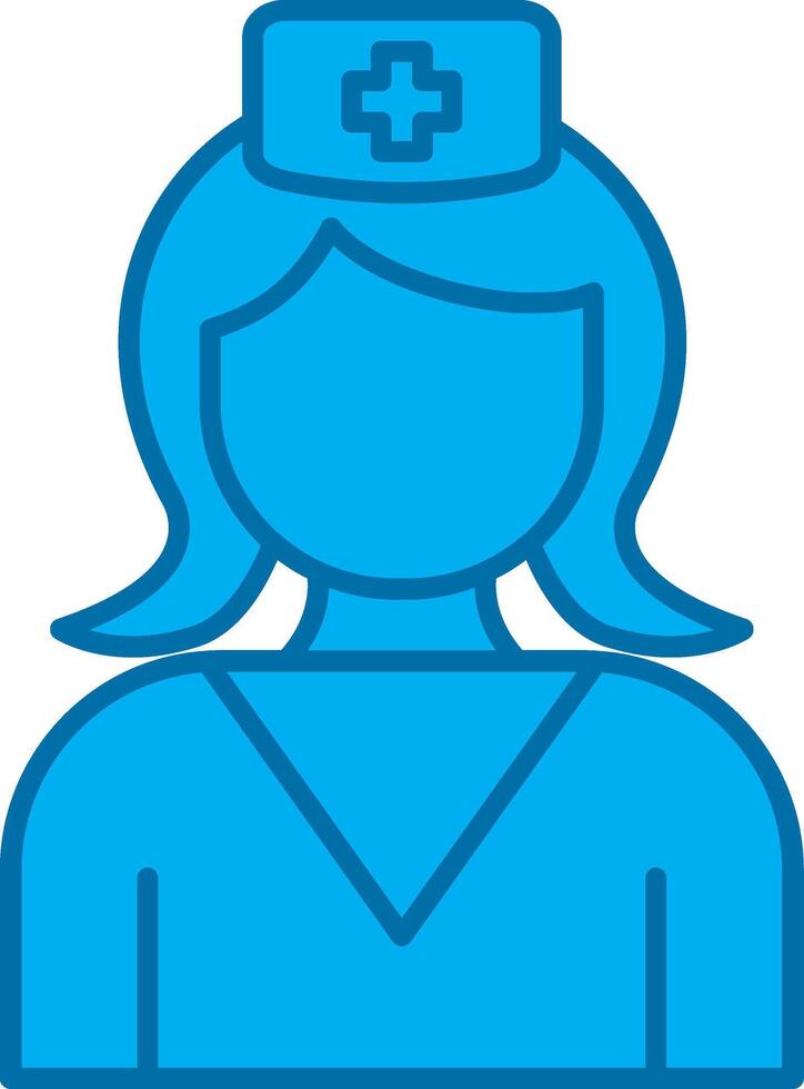 Nurse Filled Blue  Icon vector